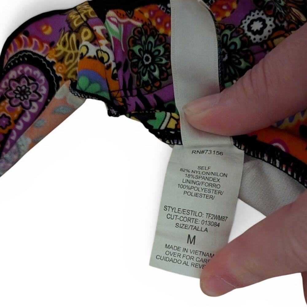 24th & Ocean Y2K Multicolored Paisley Bikini Top WIth Neck And Back Tie - Picture 5 of 5